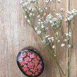 Wooden pillbox with painted décor