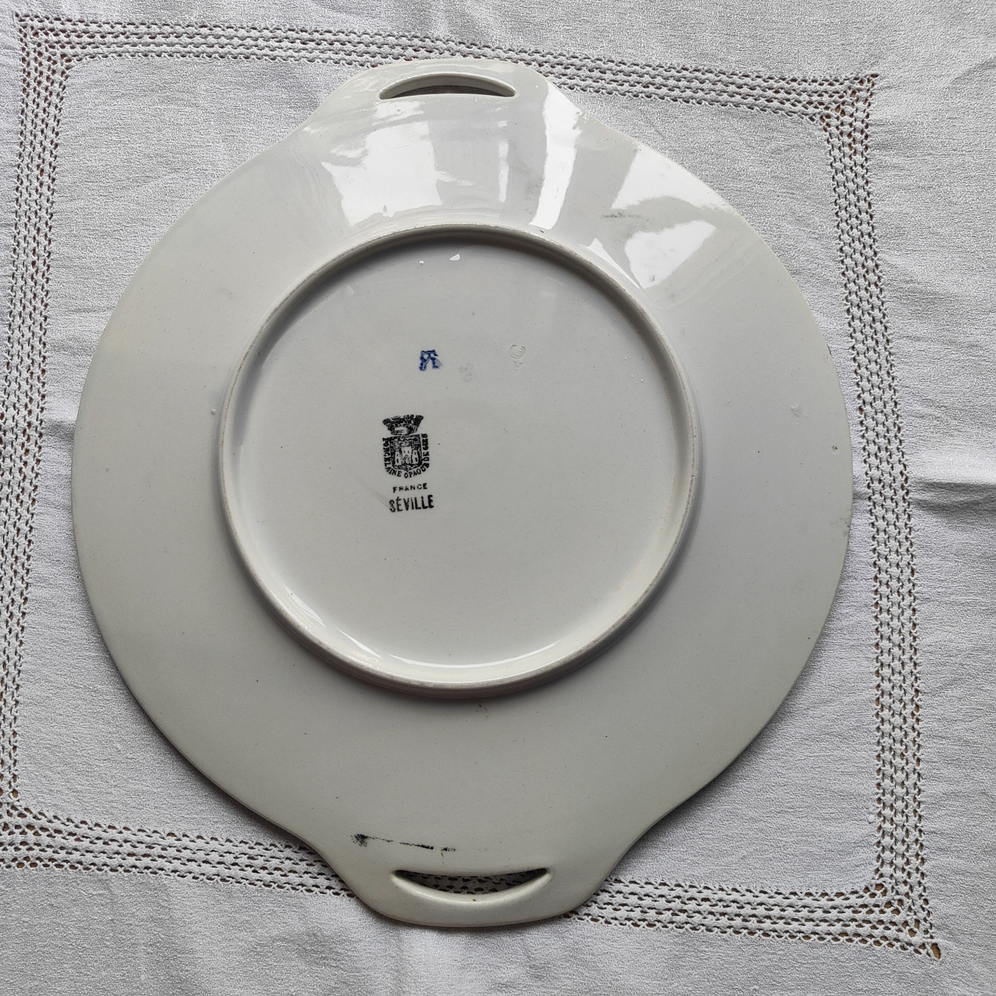 Plat à gâteau porcelaine opaque Gien