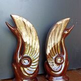 Twin zoomorphic vase - swans