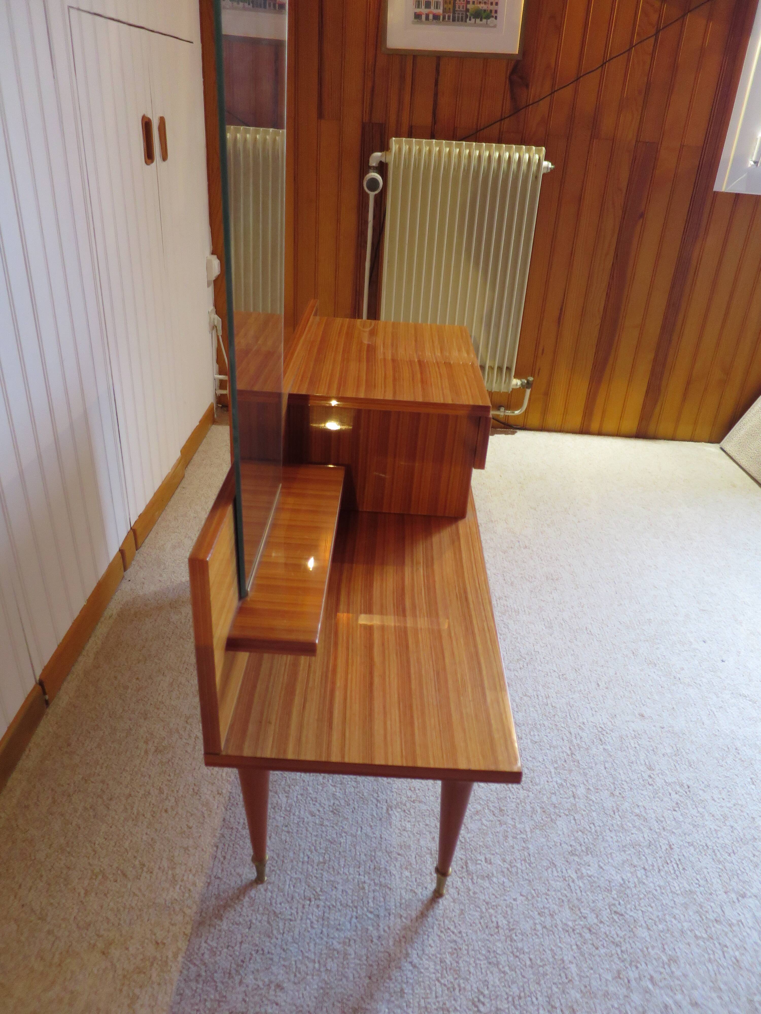 Console dressing table - hall furniture - drawer and mirror - 60s - vintage - modernist