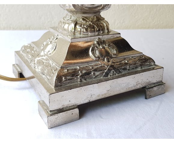 Red marble and metal lamp foot