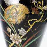 Art Nouveau vase in gold and silver enamelled glass hand painted