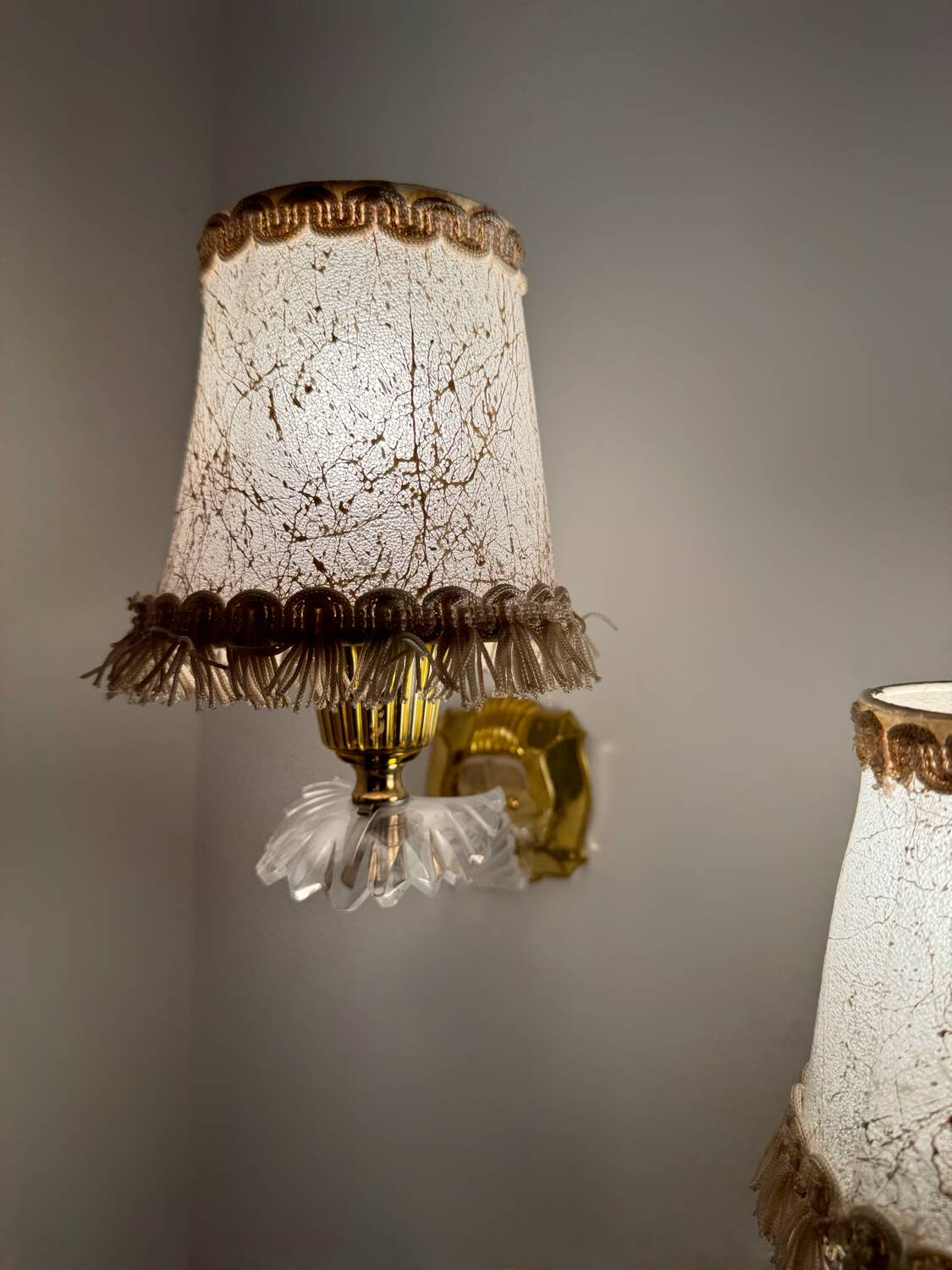 60s gold plexi wall lights