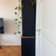 Trendy industrial sideboard in solid black wood