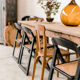 Folding black cannage chair