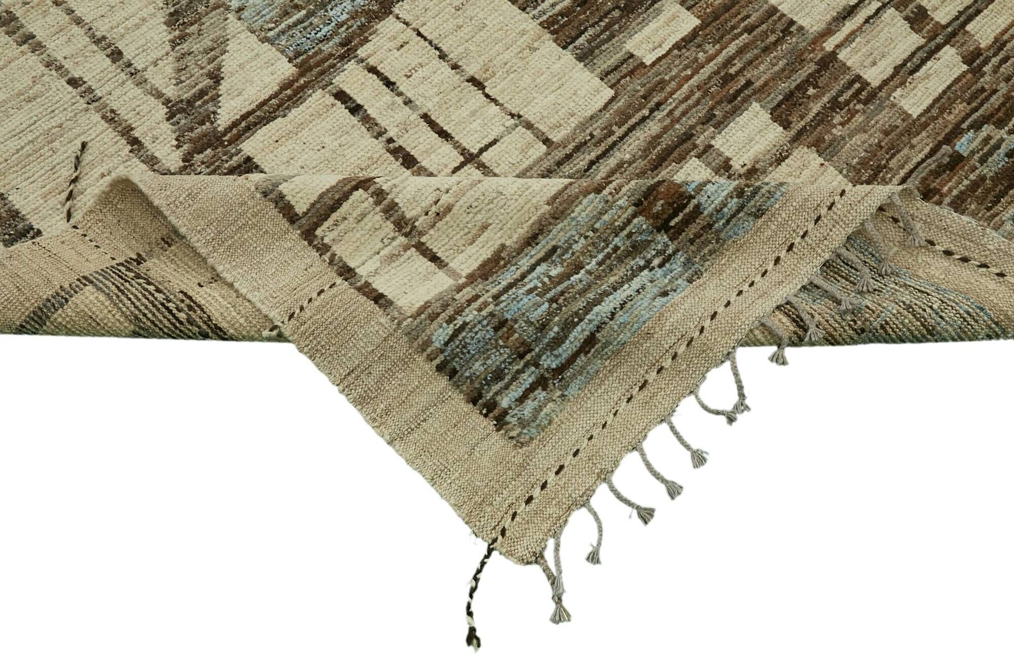 Hand-Knotted Tribal Unique 276 cm x 362 cm Beige Wool Carpet