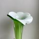 large soliflore vase in opaline and apple green glass Murano style 60s-70s