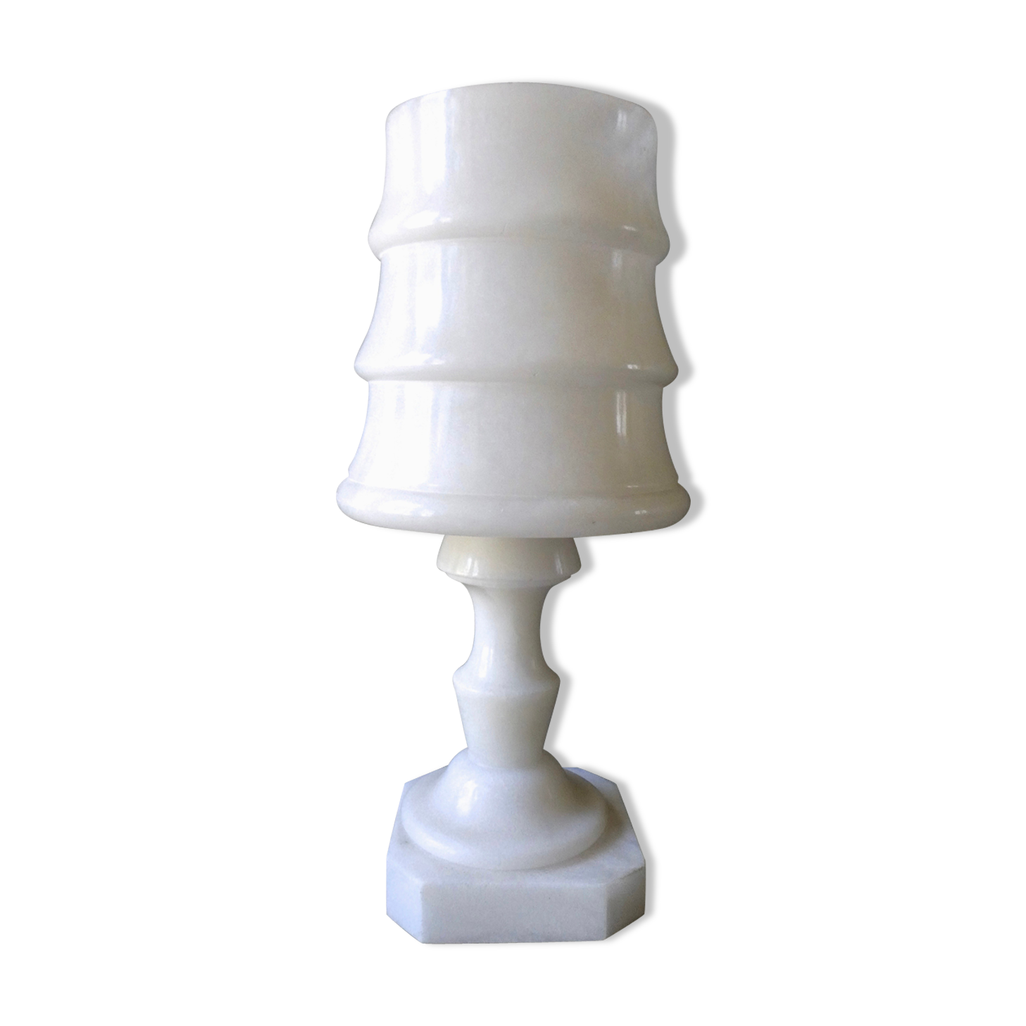 White marble graphic lamp, 1960s