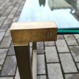 Coffee Table in Brass and Metal, 1980s