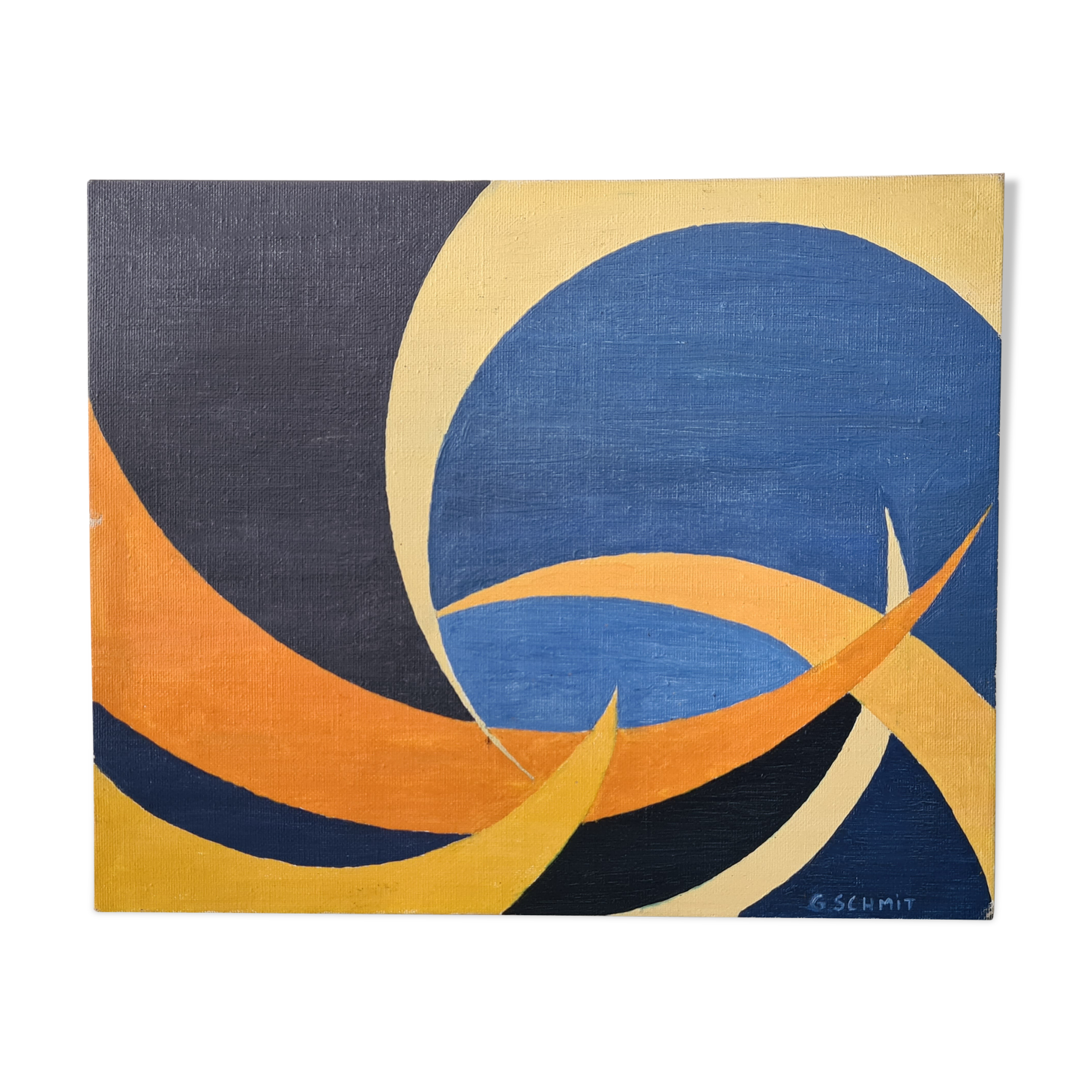 Painting op-art, acrylic on cardboard