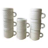 Tasses à café expresso en opaline