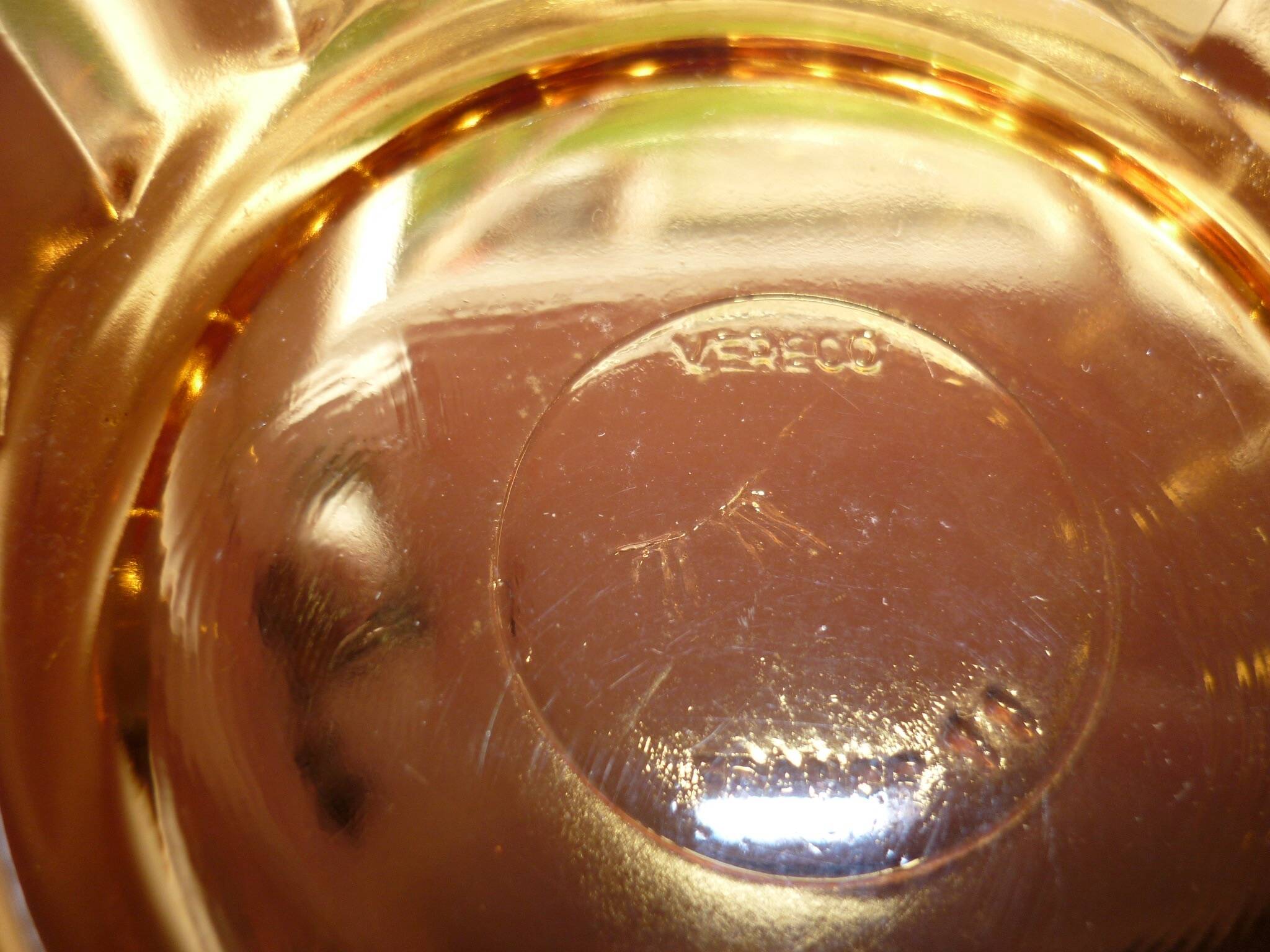 3 vintage Vereco amber glass ramekins