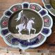 3 antique barbotine plates featuring Joan of Arc "En Avant"