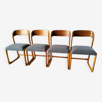 Ensemble de 4 chaises traîneau Baumann