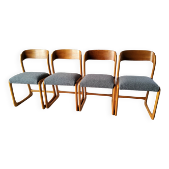 Ensemble de 4 chaises traîneau Baumann