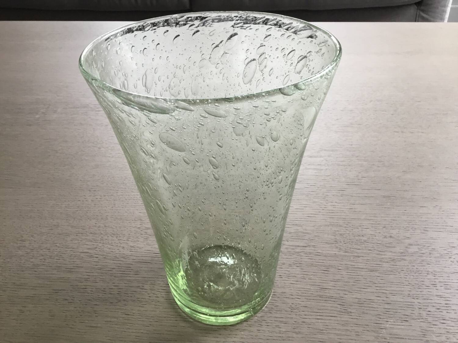 Handcrafted bubbled glass vase