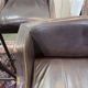 Set of 5 industrial-style stools in metal and leather, modern design