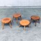 Mid-Century Low Side Table Set, Belgium, 1950s, Set of 4