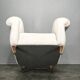 Italian Lounge Armchair in Beech Wood, Newly Upholstered, 1950s