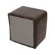 Vintage Square Pouf Brown Faux Leather Patchwork 40cm