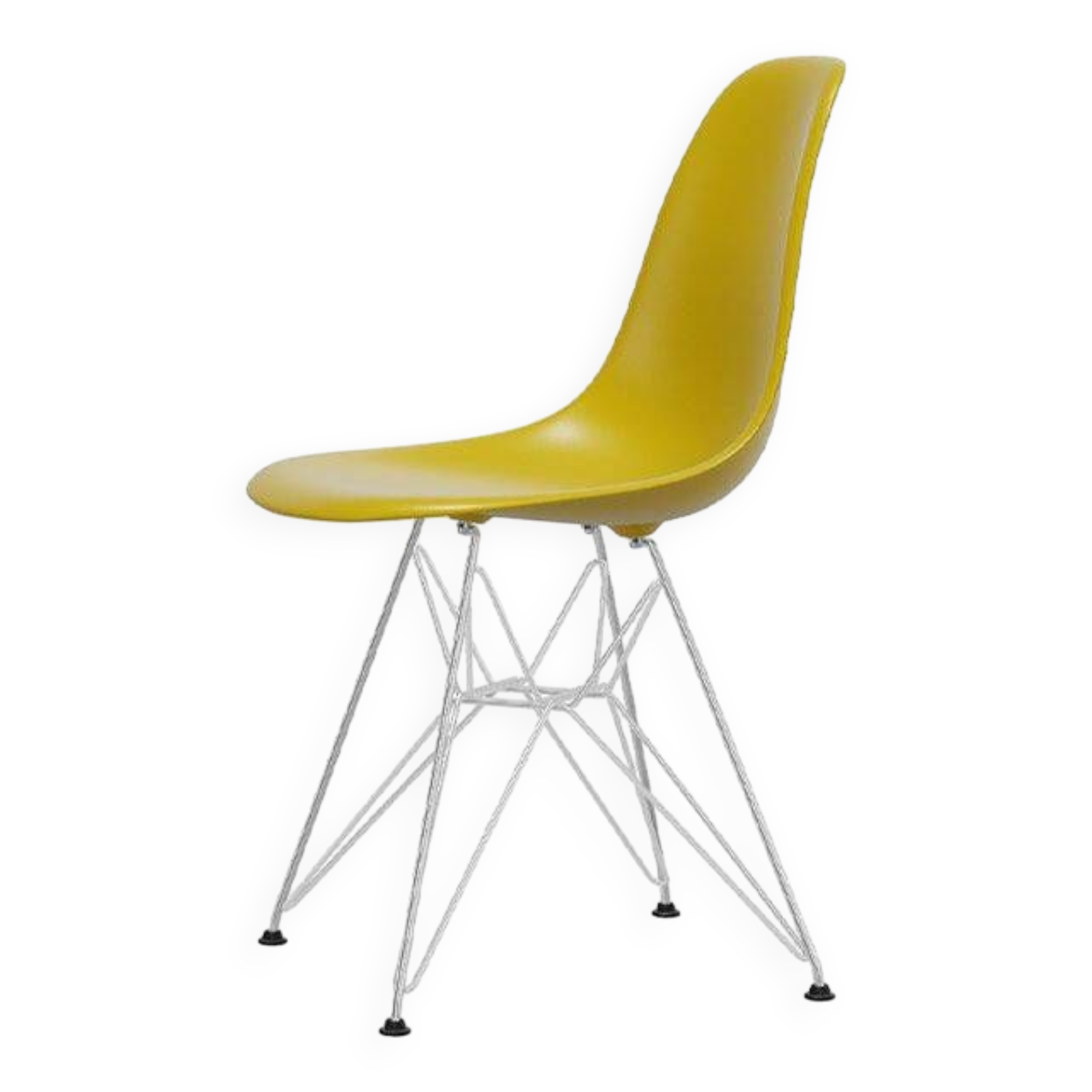 Eames Chaise DSR Pieds chromé / Coque Moutarde - Vitra