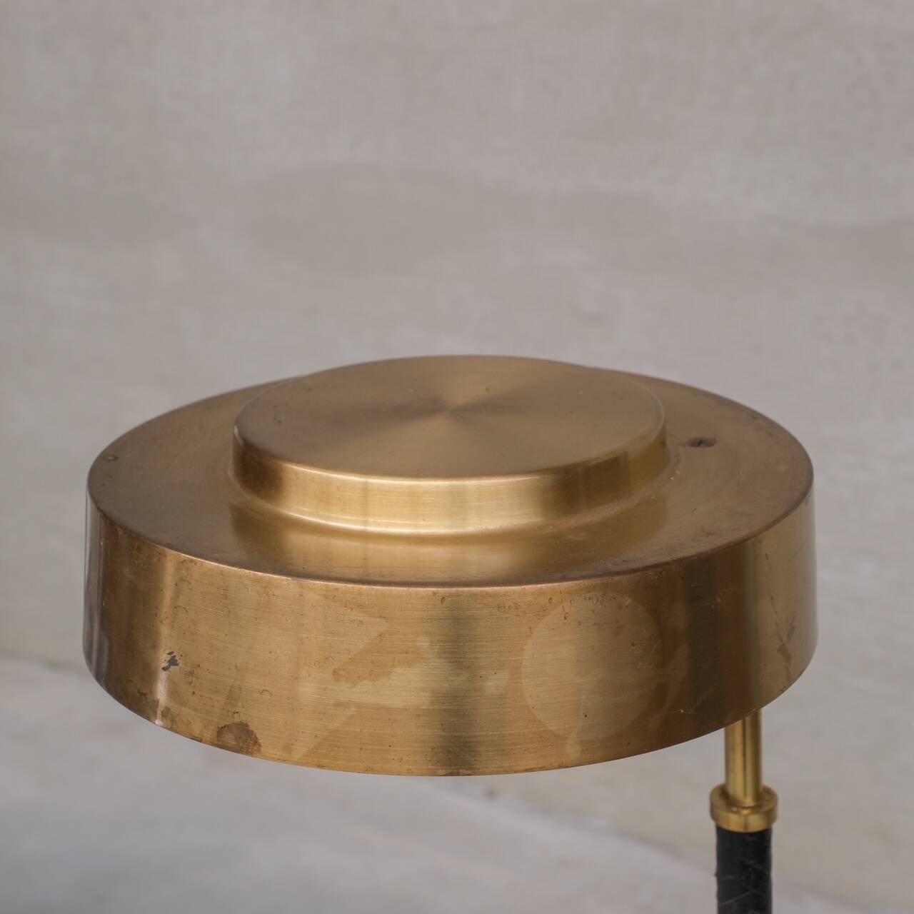 Brass and Leather Swedish Mid-Century Table Lamp