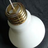 Vintage opaline pendant light 1970-80 in the shape of a large bulb in the style of Ingo Maurer