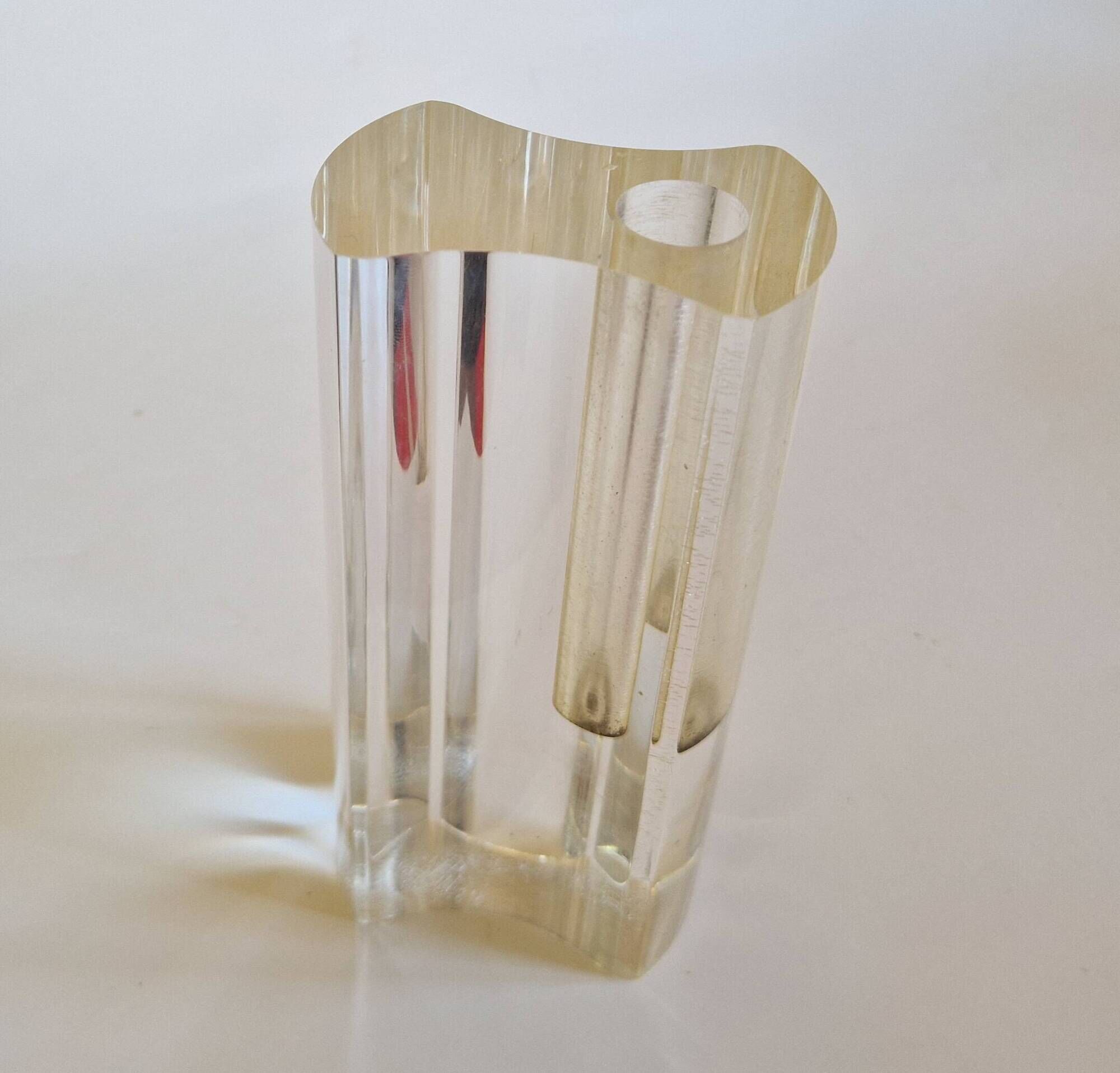 Lucite soliflore vase guzzini eo vintage 1970