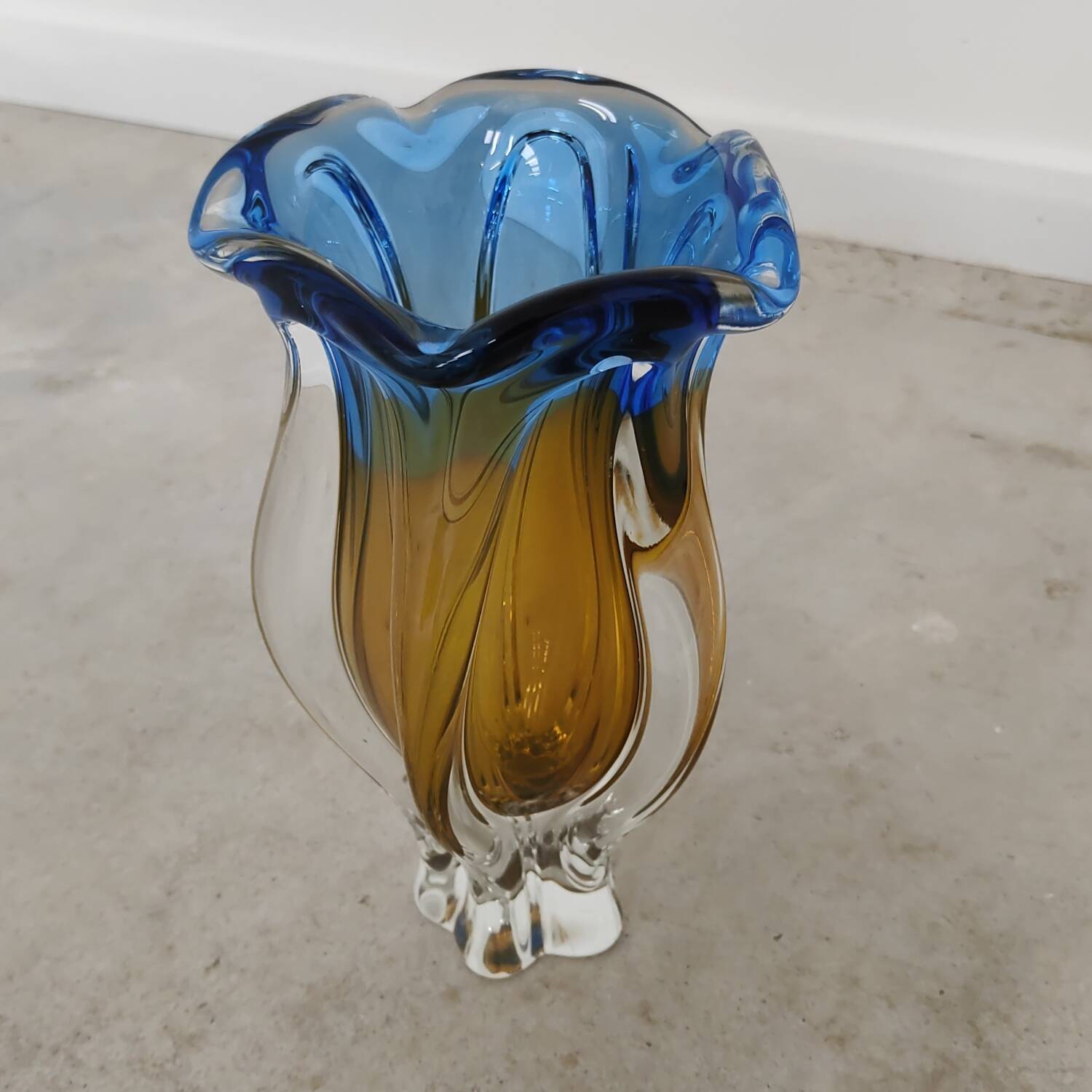 Organic vase by Josef Hospodka for Chribska Sklarna, Czechoslovakia, 1960