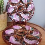 2 majolica oyster plates, Vallauris