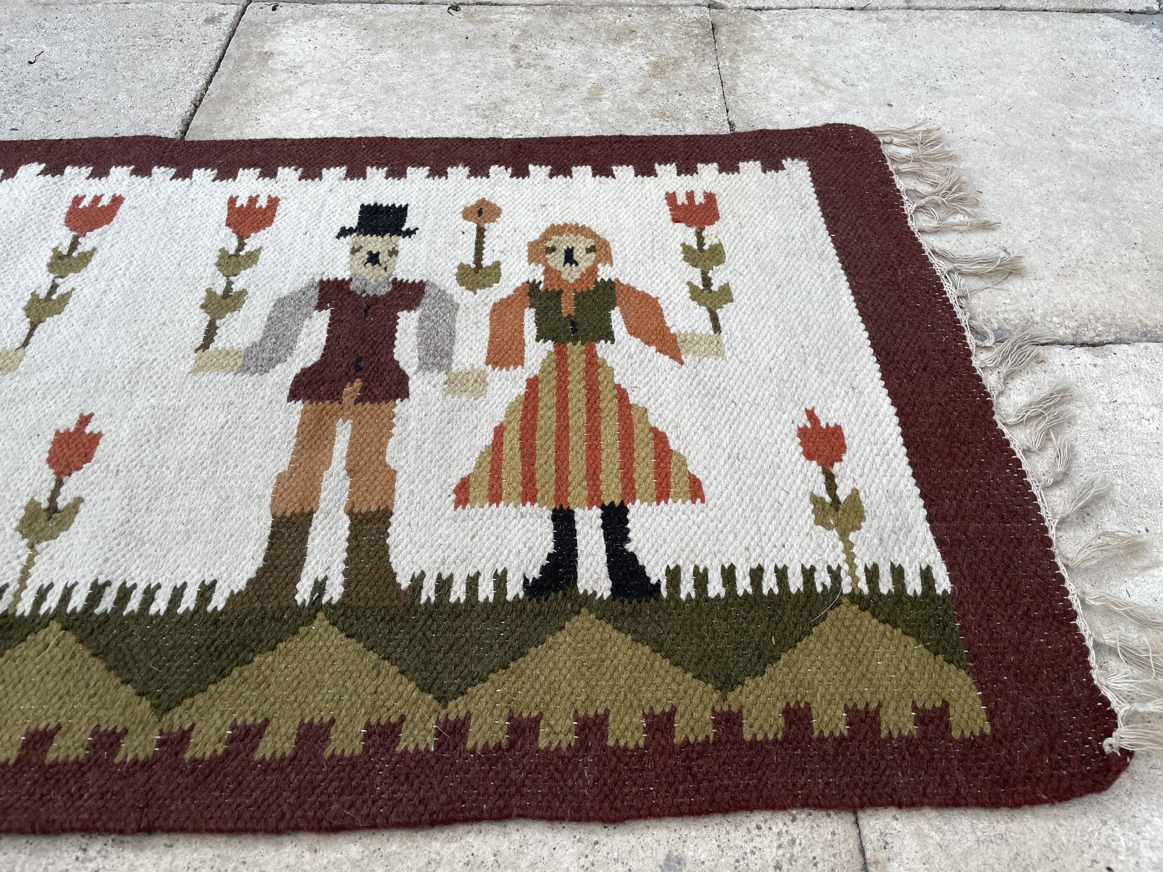 Swedish Flat Weave Wall rug, Rölakan