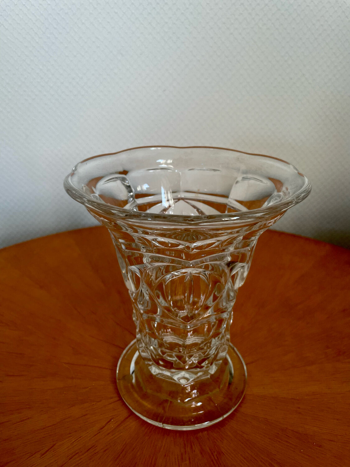 Vintage crystal glass vase 1960 1970