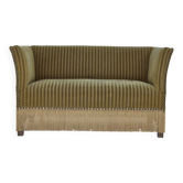 1970s, Danish 2-seater sofa, original green furniture velour.