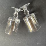 6 twisted plain crystal port glasses – Typical of the 1960s-1970's