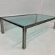 Rectangular Mid-Century Glass Coffee Table by Metaform, 1980s
