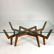 Mid-Century Modern Sculptural Wooden Coffee Table, Italy, 1950s