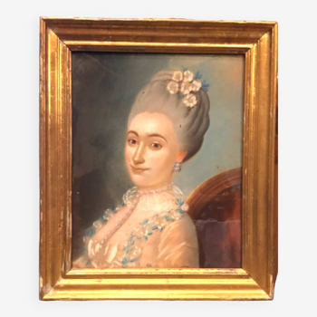 École française du XIXe.portrait de dame de qualité.pastel