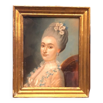 École française du XIXe.portrait de dame de qualité.pastel