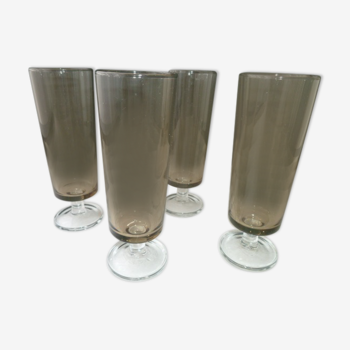 Set de 4 flutes à champagne vintage en verre fumé luminarc