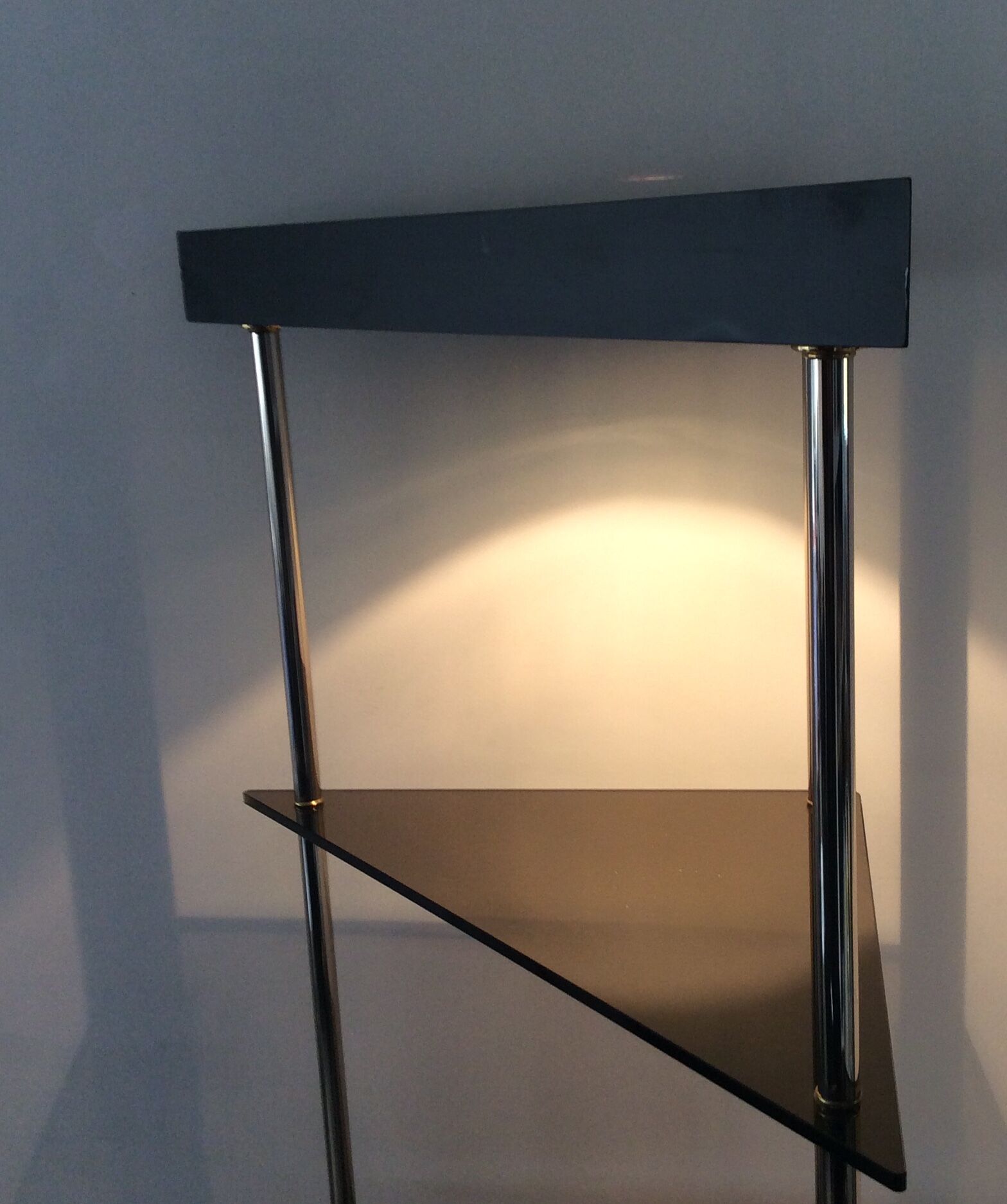 Corner shelf with lighting 1970
