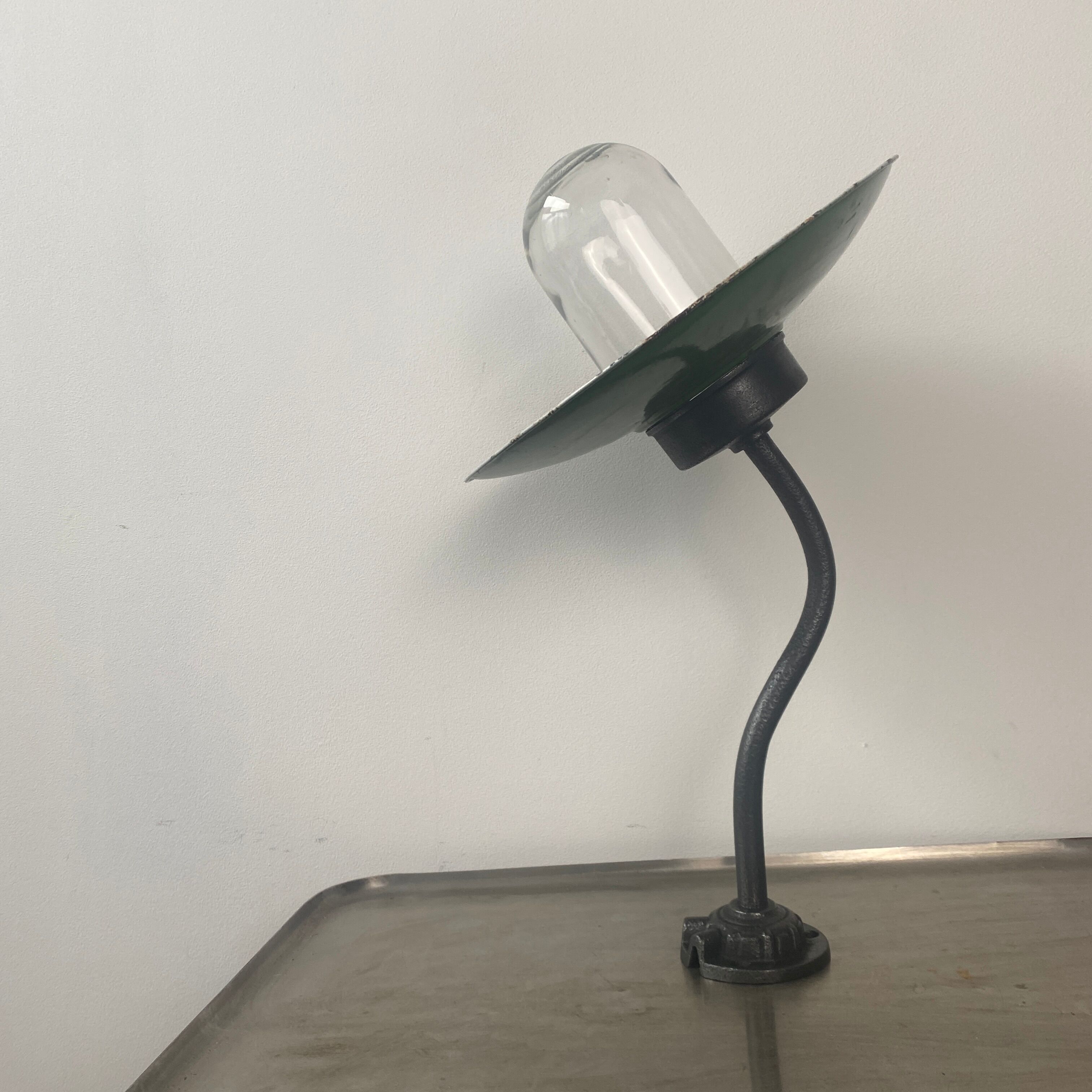 Old industrial gooseneck stem lamp