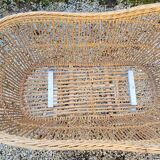 Wicker cradle on wheels, late 19th century