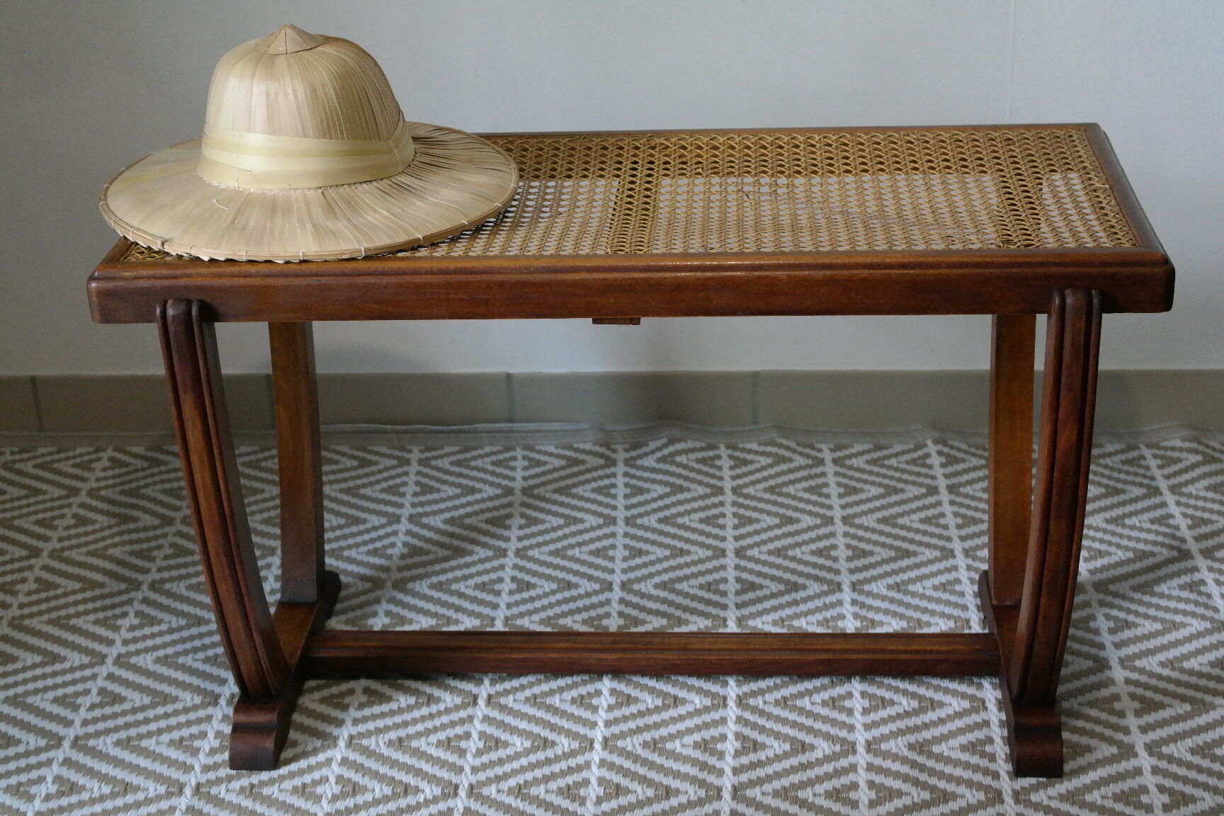 Vintage boat deck bench and canning