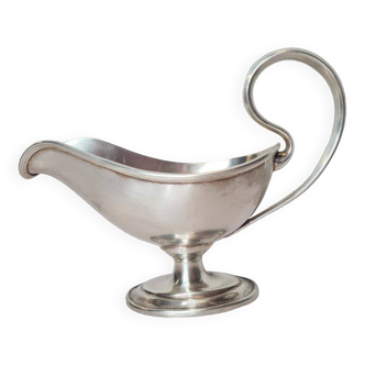 silver metal gravy boat