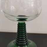 4 old Alsatian Roemer wine glasses decorated with vines