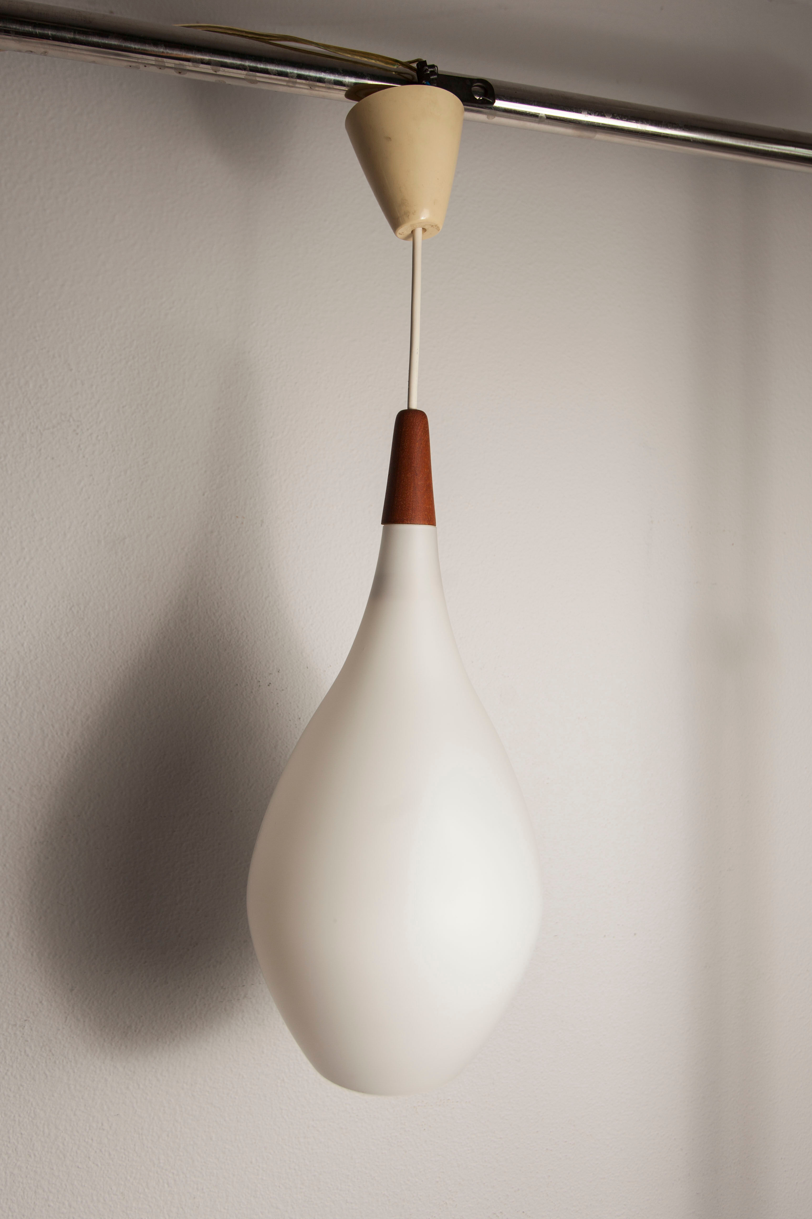 Opaline suspension drop of water by Holmegaard, 1960