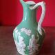 Green ceramic jug