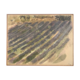 Pastel in oil on canvas by jérôme bost, la vague, 1982 (paysage de provence)