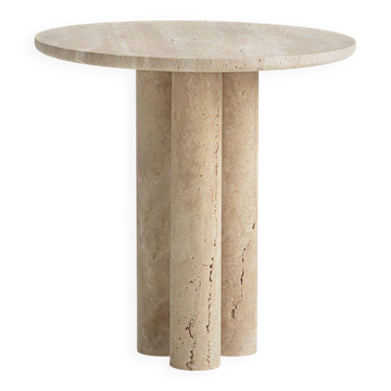 Trio No. 2 side table in travertine