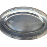 Set of two silver metal trays